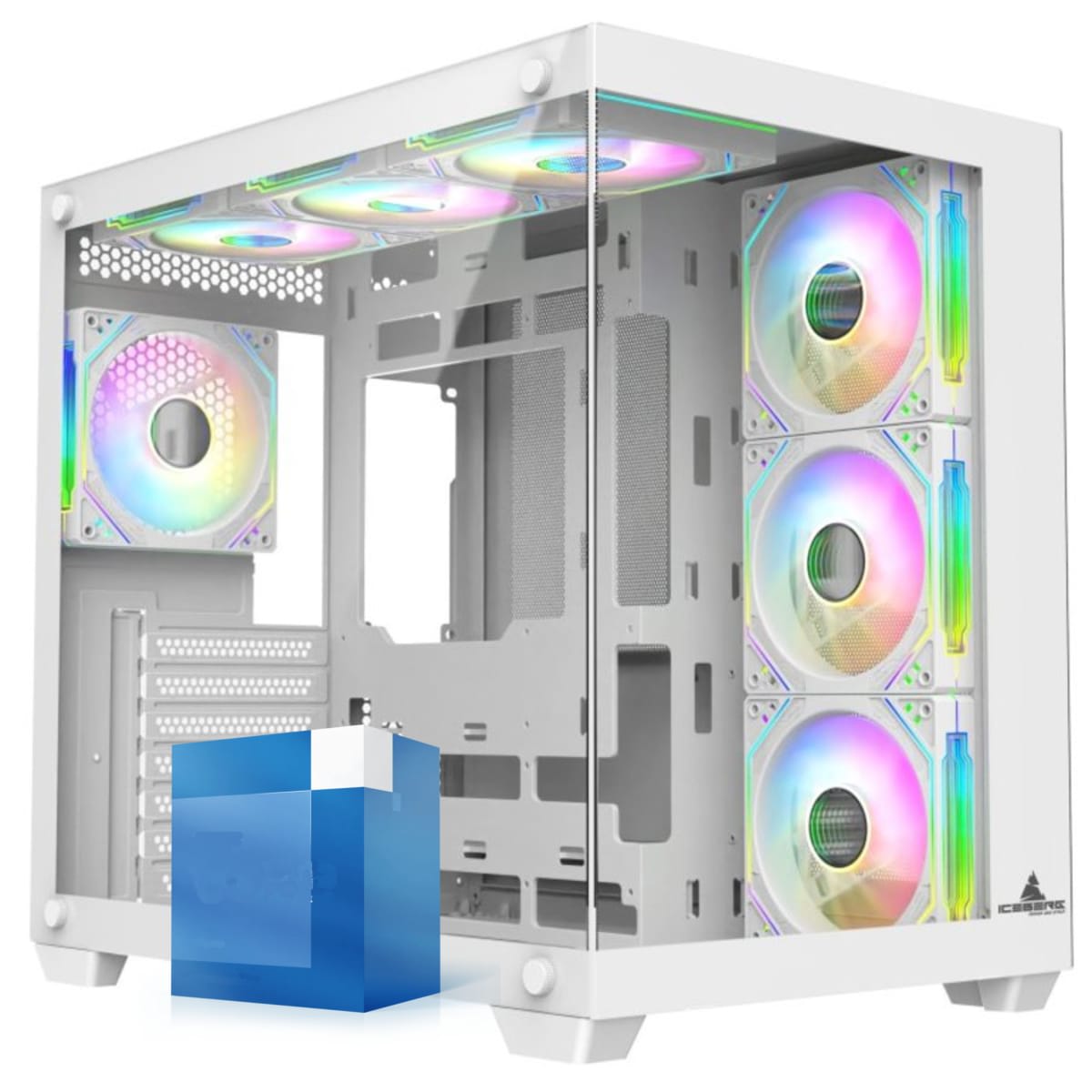 Core i3 13100F DDR4 8GB  Radeon RX 7600 8GB 250GB Cube Blanco 